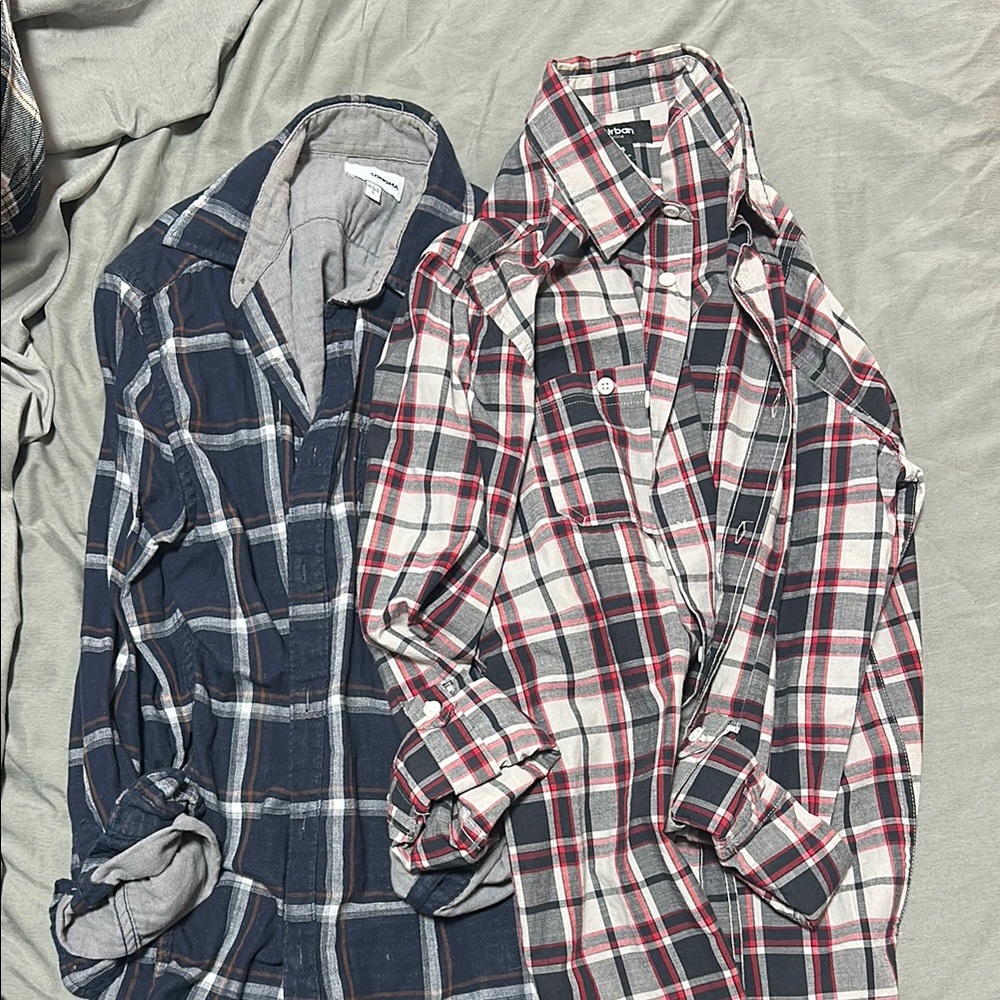 Plaid Button-Up Shirts